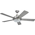 Contemporary 52-inch Nickel 2-light Ceiling Fan