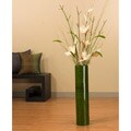 Ivory Lilies with 25-inch Bamboo Floor Vase