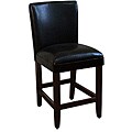 24-inch Luxury Black Faux Leather Barstool