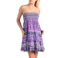 Stanzino Women's Purple Strapless Floral Print Dress