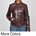 Knoles & Carter Women's Leather Perforated Moto Jacket