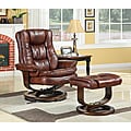 New Creations SoHo Bordeaux Finish European Chair and Ottoman