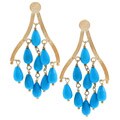 Rivka Friedman 18k Gold Overlay Blue Magnesite Chandelier Earrings