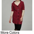 Escio Women's Short-sleeve Shawl Collar Sweater FINAL SALE