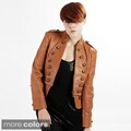United Face Women's Lambskin Military Leather Jacket