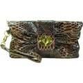 Vecceli Italy Snake Skin Embossed Clutch