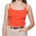 American Apparel Women's Baby Rib Orange Spaghetti Tank 