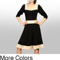 Evanese Women's Two-tone Long-sleeve Dress
