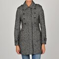 Esprit Women's Junior Black/White Tweed Wool-blend Walking Coat