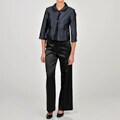 Sharagano Women's Navy/ Black Tab Side Jacket Pant Suit