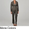 Sharagano Women's 3-button Self Bias Pant Suit