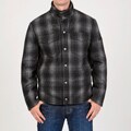 R&O Men's Black/ Grey Wool-blend Plaid Shirt Jacket