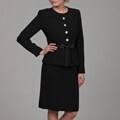 Tahari Women's Navy Four-button Belted Skirt Suit
