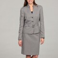 Tahari Women's Mandarin Collar Novelty Skirt Suit