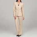Tahari Women's Notch Collar 2-button Herringbone Pant Suit