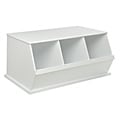 Three Bin Stackable Storage Cubby in White