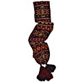 Muk Luks Just Rosy Flower Fairisle Tassel Scarf