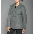 Lexen Grey Women's Wool Double Breasted Pea Coat