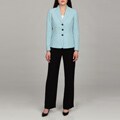 Tahari Women's Ocean Blue Three-button Pant Suit