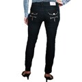 Silver Diva Women's Black Rhinestone Skinny Denim Jeans