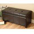 Warehouse of Tiffany Ariel Brown Leather Storage Bench