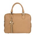 Versace Beige Leather Perforated Satchel