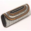 Fabric and Silver Embroidered Sequin and Crystal Patna Clutch (India)