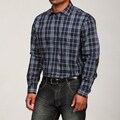 HSM by Hart Schaffner Marx Men's Navy Plaid Woven Shirt