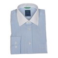 Haspel Men's Blue Stripe Slim Fit Dress Shirt