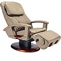 Cream Wood Accented Human Touch Stretching Massage Chair (Refurbished)
