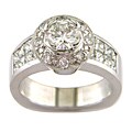18k White Gold 2 1/3ct TDW Certified Clarity-Enhanced Round Diamond Engagement Ring (G-H,SI1 )