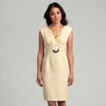 Connected Apparel Women's Maize Belted Dress