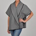 Adrienne Vittadini Women's Sleeveless Side-button Poncho
