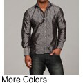 English Laundry by Scott Weiland Men's Black Floral Woven Button Front Shirt