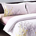 Embroidered Reed Queen-size 3-piece Duvet Cover Set