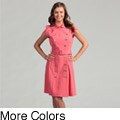 Calvin Klein Women's Cap-sleeve Military Dress