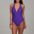 Caribbean Sand Women's Violet Halter 1-piece Swimsuit