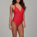 Caribbean Sand Women's Red Halter-top Swimsuit