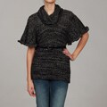 RXB Women's Cowl Neck Bat Wing Sweater