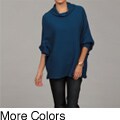 RXB Women's Ribbed Dolman-sleeve Sweater