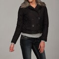 Dollhouse Women's Black Faux Fur Collar Jacket
