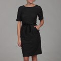 Adrianna Papell Women's Grey Belted Sheath Dress
