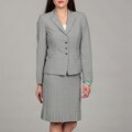 Tahari Women's Grey/ Blue/ Yellow Pleated Suit