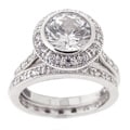 Icz Stonez Sterling Silver Cubic Zirconia 3 1/5ct TGW Bridal Ring Set