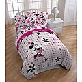 Minnie Mouse 'Falling Dots' Twin-size 4-piece Bed in a Bag with Sheet Set