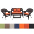 Espresso Wicker 4-piece Patio Conversation Set