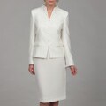 John Meyer Women's Cream Five-button Skirt Suit