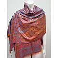 Selection Privee Paris Anita Blue/ Red Paisley Silk Wrap