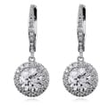 Collette Z Sterling Silver Clear Cubic Zirconia Round Drop Earrings