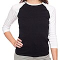 American Apparel Women's Black/ White Baby Rib 3/4-sleeve Top (X-large)